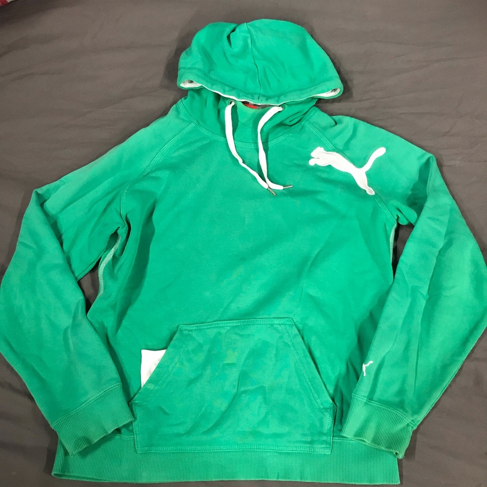 Puma Kids Sports Lifestyle Green Sweatshirt-Size M - Picture 2 of 8